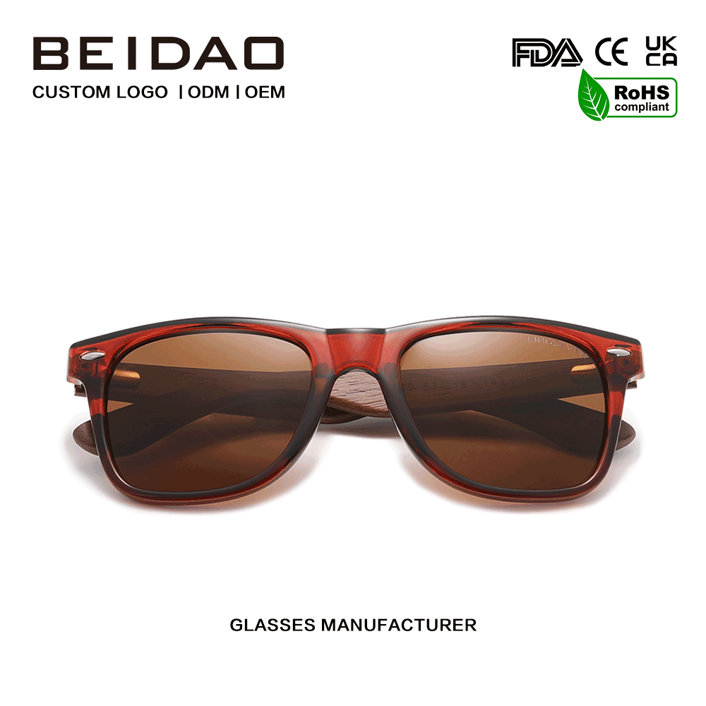 Kacamata Kacamata Retro Anti Reflektif Walnut Klasik