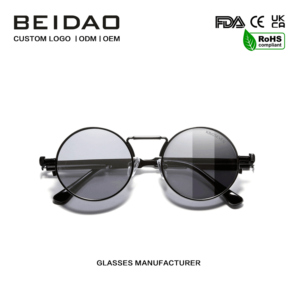 Desainer ngganti Werna Polarized Vintage Metal Sunglasses
