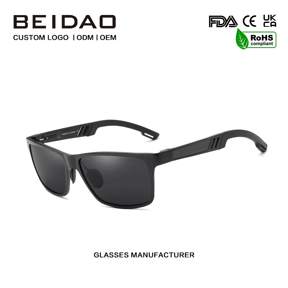 Desainer Polarized Rectangular Outdoor Sunglasses Kanggo Pria
