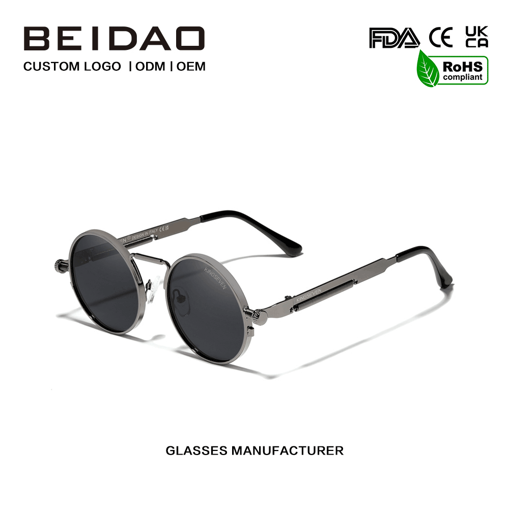 Desainer UV400 pangayoman Polarized Vintage Metal Sunglasses