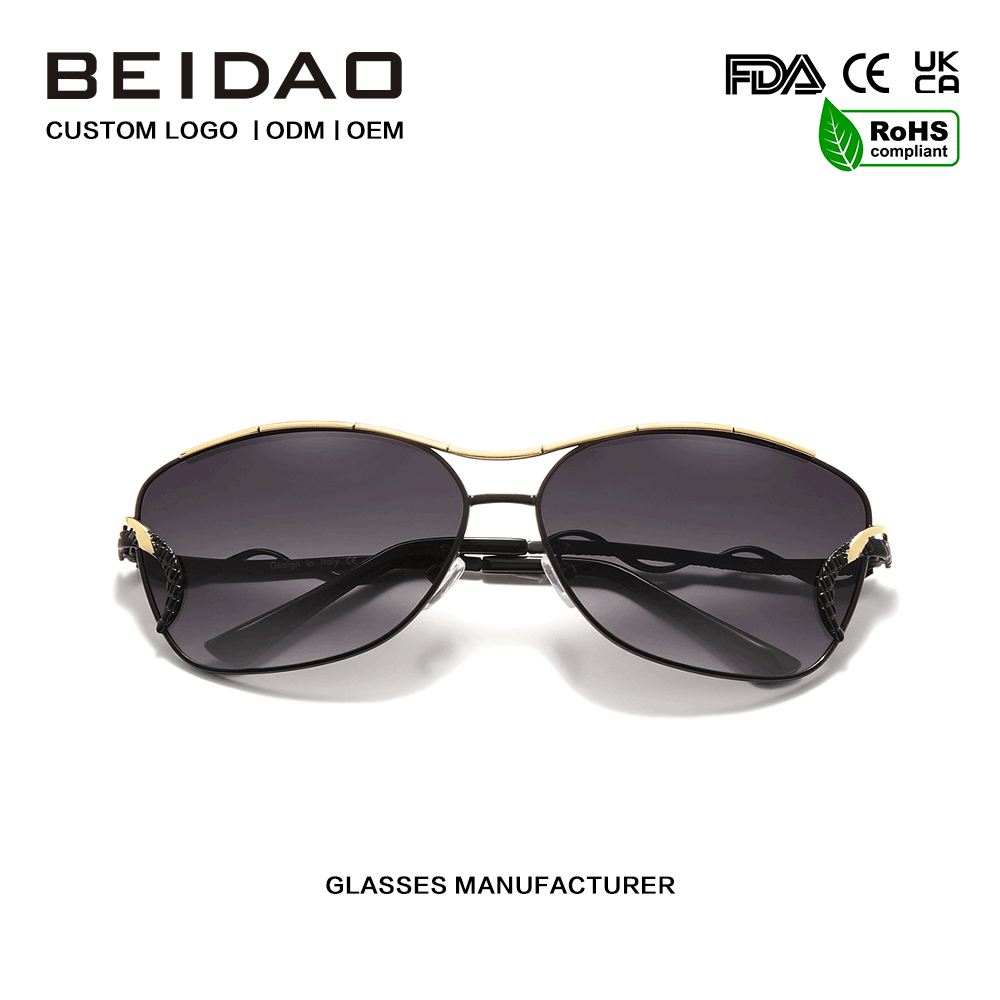 Kacamata Hitam Terpolarisasi Gradien Full Rim Vintage Elegan