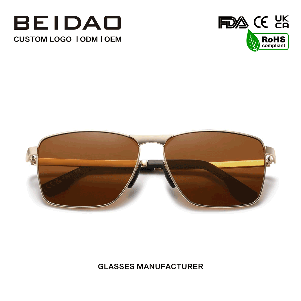 Fashion Steel Frame Square UV400 Protection Sunglasses Driving