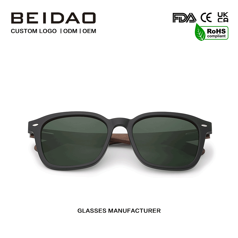 Fashion Wlanut Kayu TR90 Frame Polarized Sunglasses