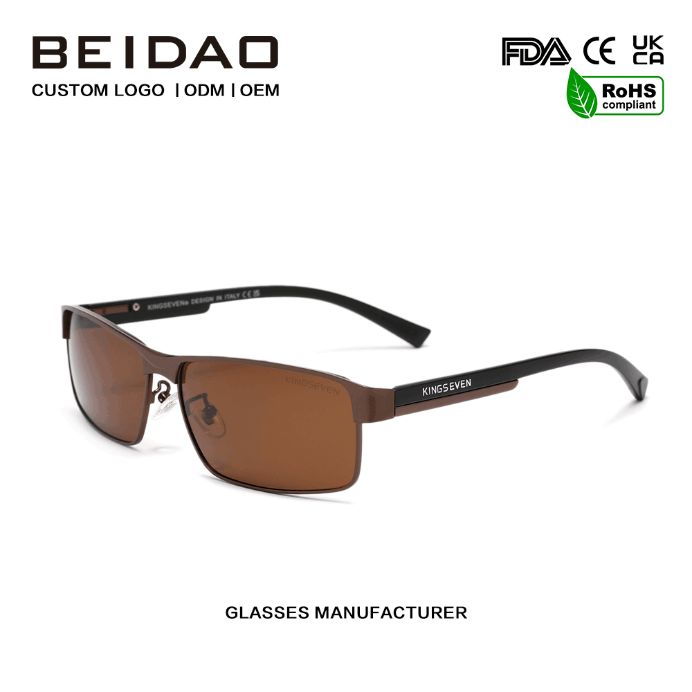 Kanggo Unisex Brown TAC Polarized Outdoor Olahraga Sunglasses