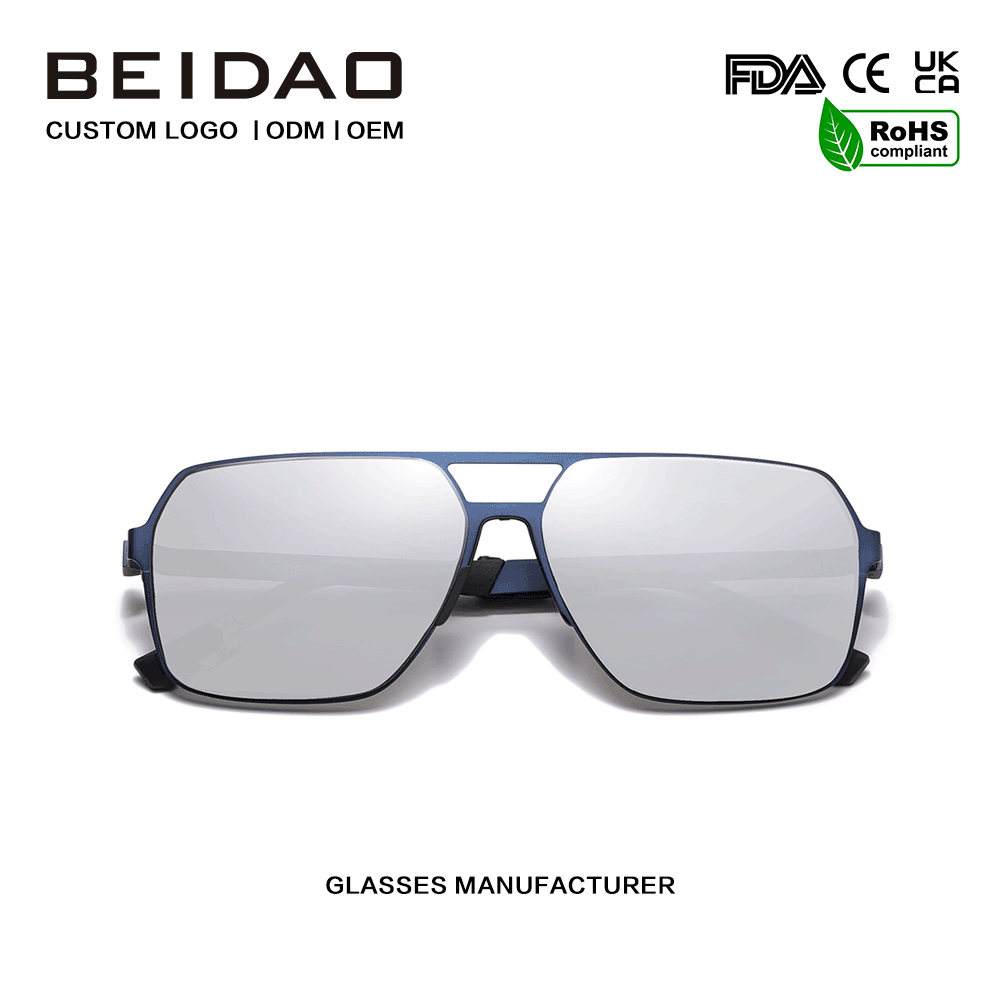 Kanggo Unisex Awet Stainless Kegedhen Silver Square Sunglasses