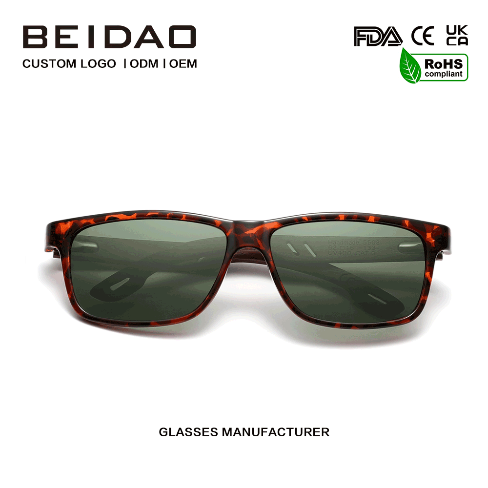 Kanggo Unisex Walnut TR90 Frame Polarized Sunglasses Driving