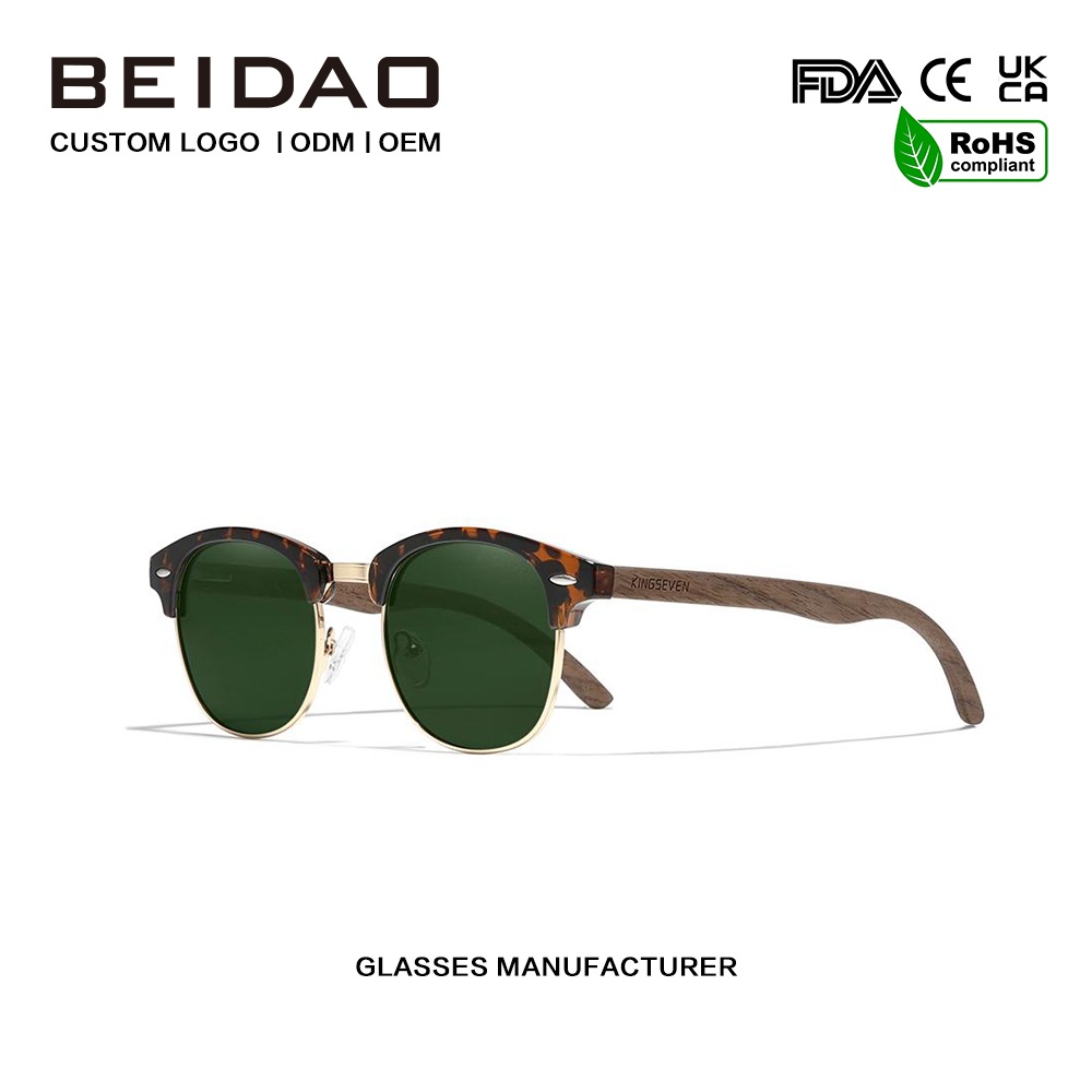 Kacamata Kayu Walnut Green G15 Polarized