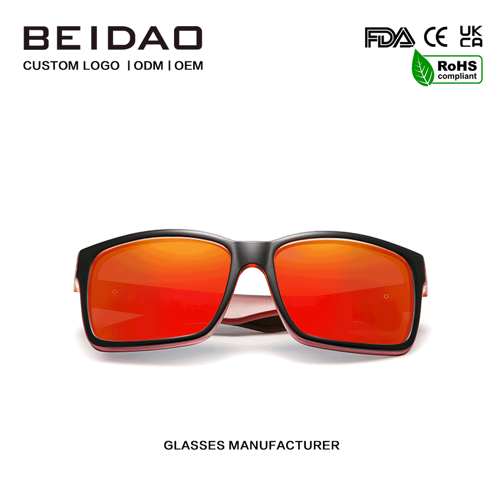 Hot Selling Fashion Polarized Red Mirro Lensa Kacamata Hitam