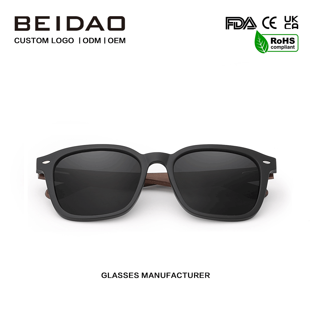 Hot Selling Fashion Wlanut Wooden Polarized Sunglasses