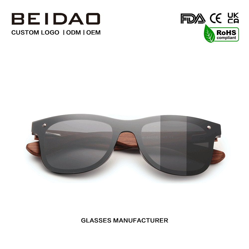 Hot Selling Original Bubinga Wood Silver Polarized Sunglasses