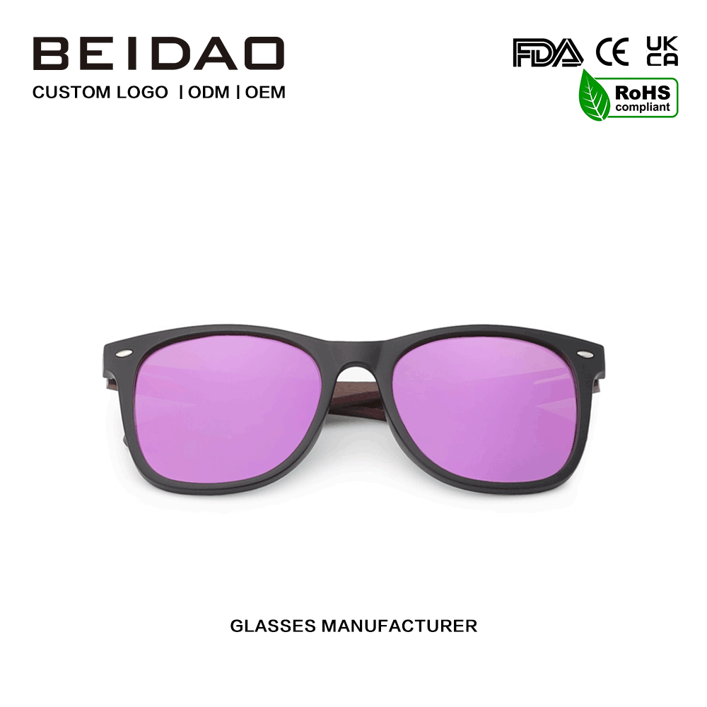 Hot Selling Purple Wooden Kualitas Tinggi Kacamata Walnut Driving