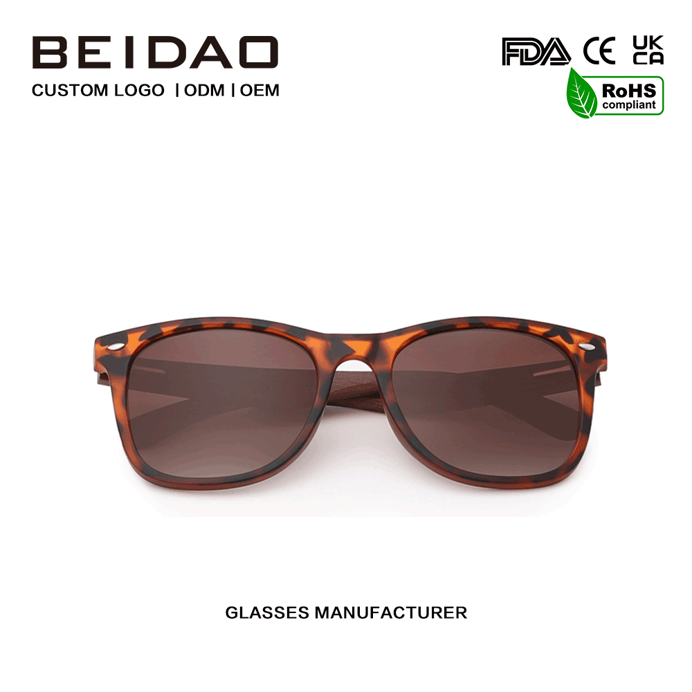 Hot Selling Purple Wooden Walnut Sunglasses Holiday Driving