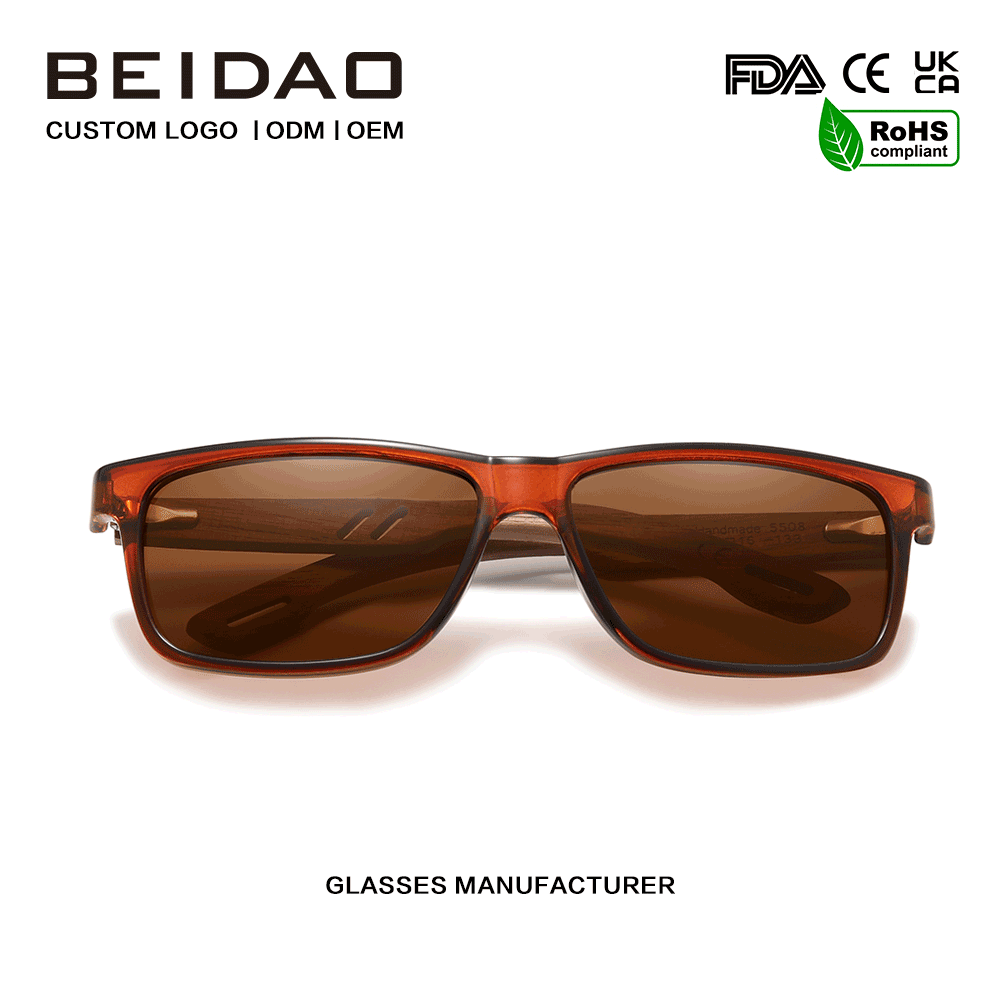 Hot Selling Kacamata Kacamata Frame Kacamata Walnut TR90 kanggo Pria Wanita