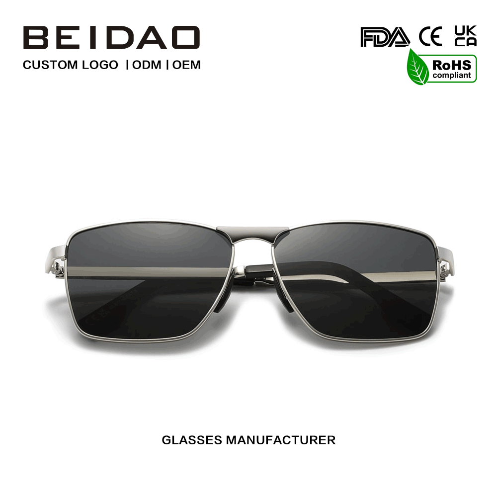 Luxury Alloy Square UV400 TAC Lensa Sunglasses Driving