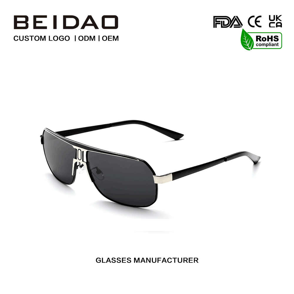 Modern Big Alloy Frame UV400 Protection Sunglasses kanggo Pria Wanita