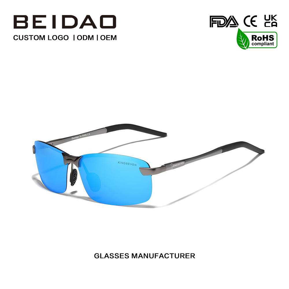 Kacamata Hitam Moderen Biru TR90 Alloy Polarized kanggo Wanita Pria