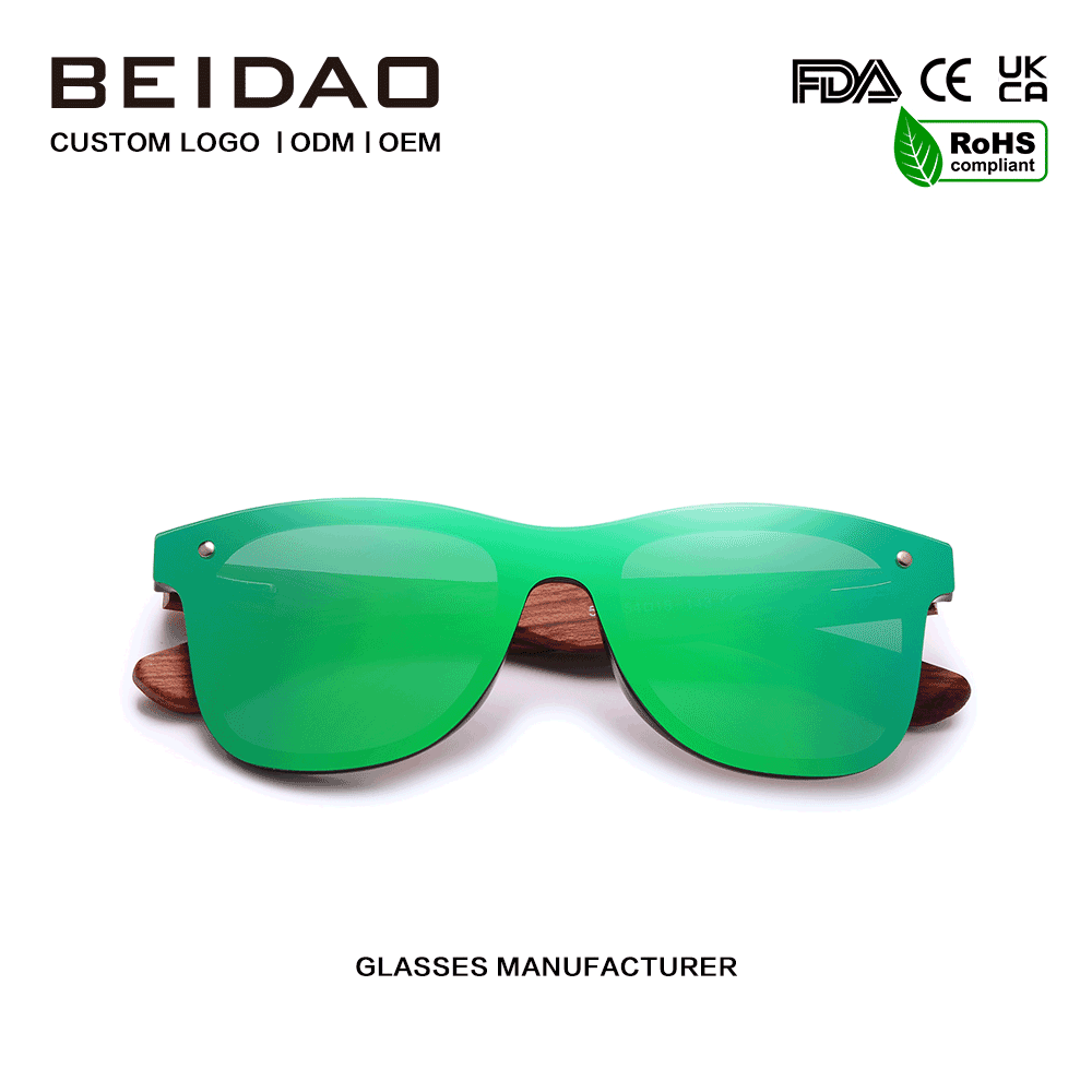 Modern Asli Bubinga Kayu Silver Polarized Sunglasses Driving