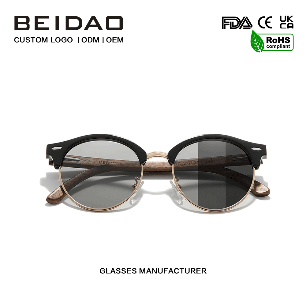 Lensa Photochromic Kayu Kenari Modern Kacamata Nyopir