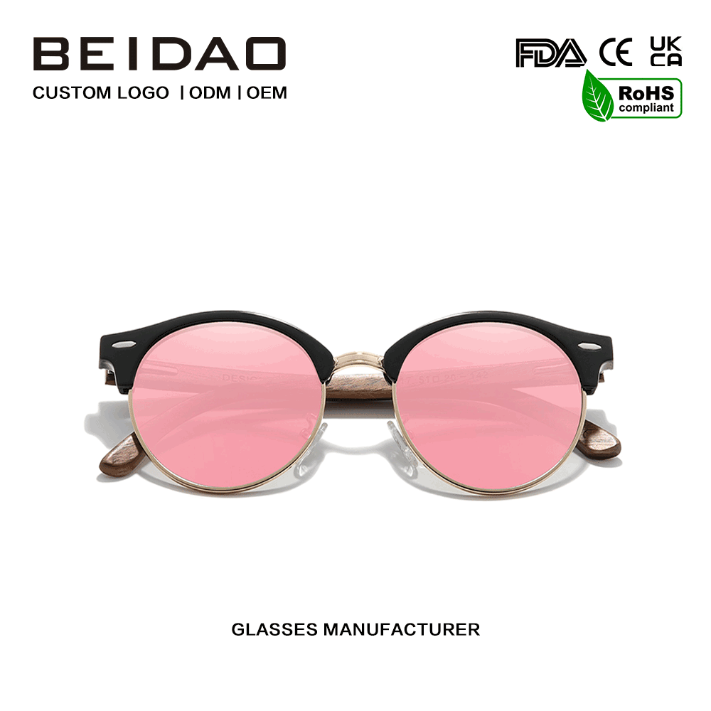 Kacamata Sunglass Perlindhungan UV400 Kayu Kenari Modern
