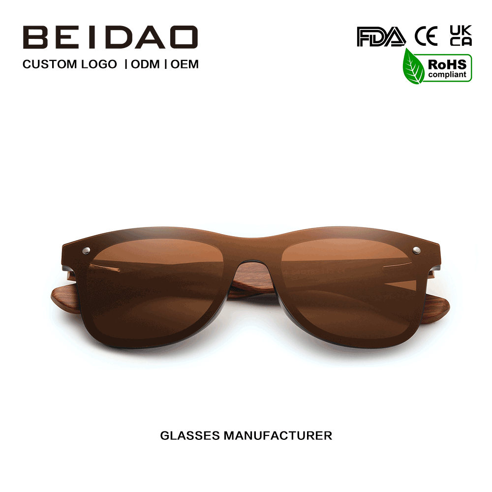 Kacamata Polarized Kayu Bubinga Asli Natural