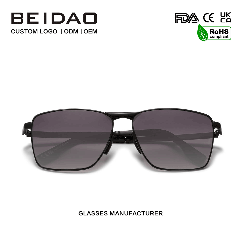 Vintage Gradient Grey Rectangular UV400 Protection Sunglasses