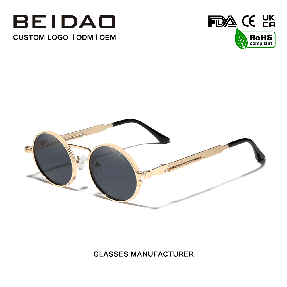 Kacamata Vintage Steampunk Polarized Vintage Metal